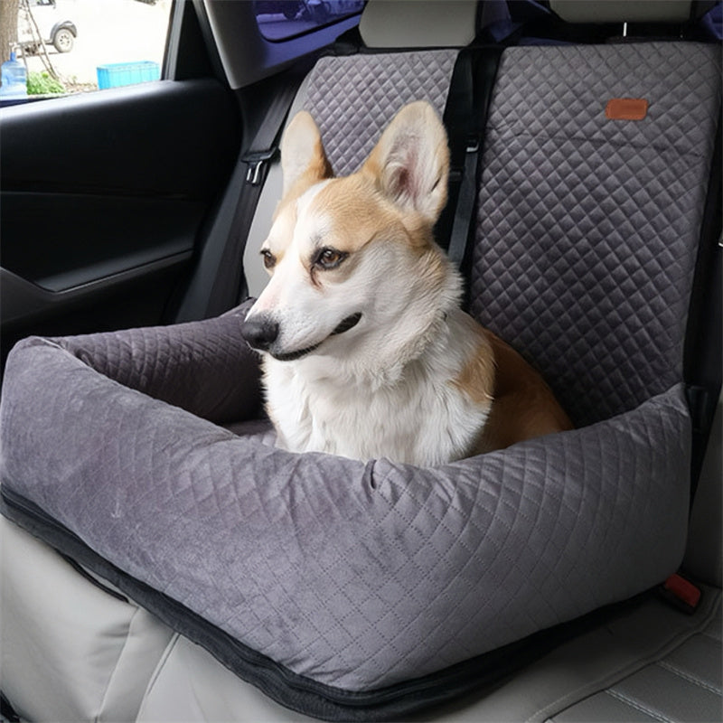 Comfy Pet Car Seat with Double Safety Belts