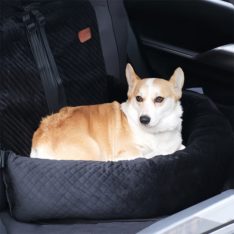 Comfy Pet Car Seat with Double Safety Belts