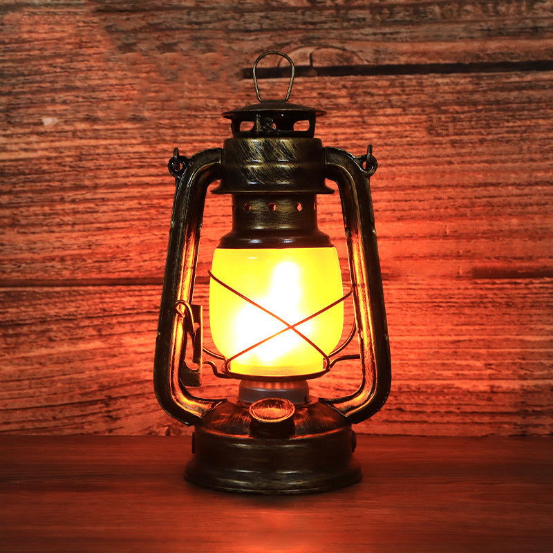 Classic Rustic Round Horse Table Lamp with LED Light
