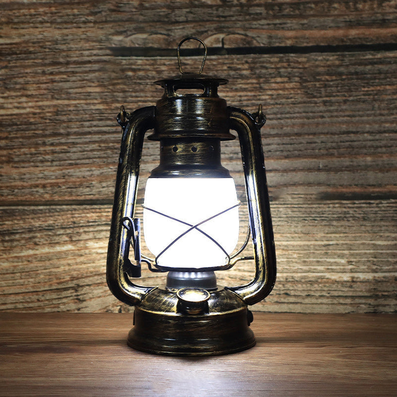 Classic Rustic Round Horse Table Lamp with LED Light
