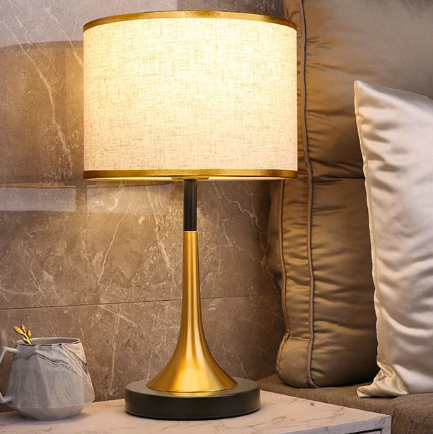Soft Metal Round Dimmable Bedside Lamp - Halri