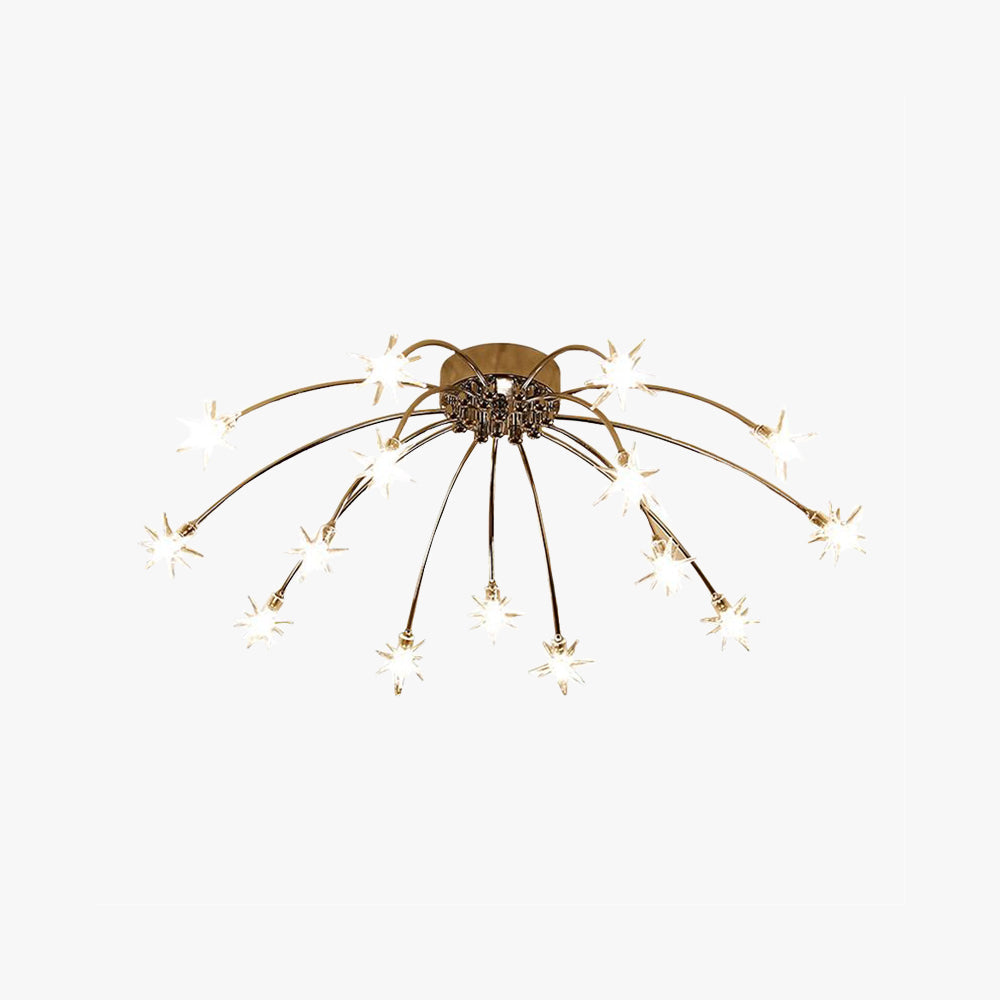 Luxury Chrome Glass Semi Flush Ceiling Light - Halri