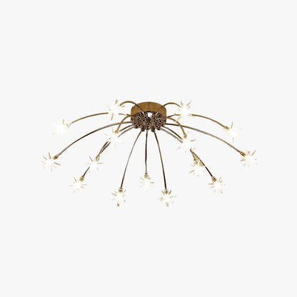 Luxury Chrome Glass Semi Flush Ceiling Light - Halri