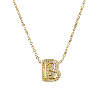 Shining Initial Diamond Pendant Necklace