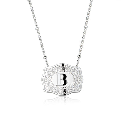Pretty Initial Letter Pendant Necklace Buckle