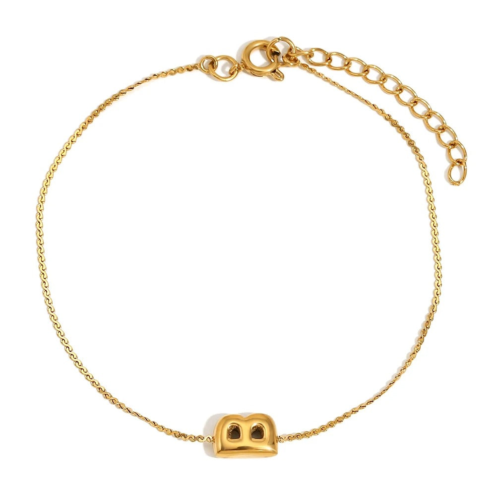Tiny Alphabet Letter Charm Bracelet