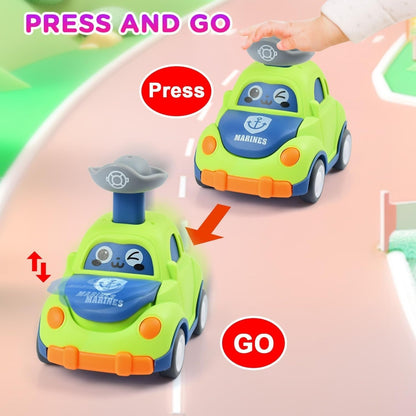 Baby Cartoon Inertia Car Toy with Pull Back Cars, Montessori Early Education, Sensory development, Safe for Ages 1+