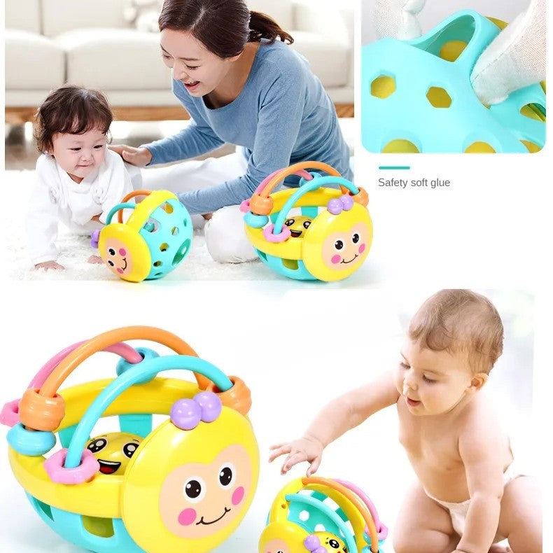 Baby Sensory Rattle Ball with Built-in Bell, Easy to Grip, Unisex Design, Safe for Age 1+