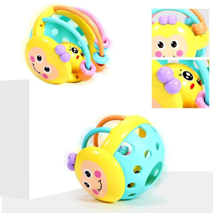 Baby Sensory Rattle Ball with Built-in Bell, Easy to Grip, Unisex Design, Safe for Age 1+