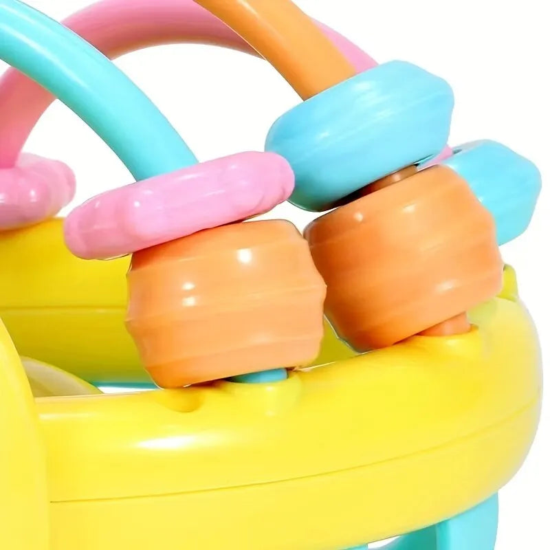 Baby Sensory Rattle Ball with Built-in Bell, Easy to Grip, Unisex Design, Safe for Age 1+