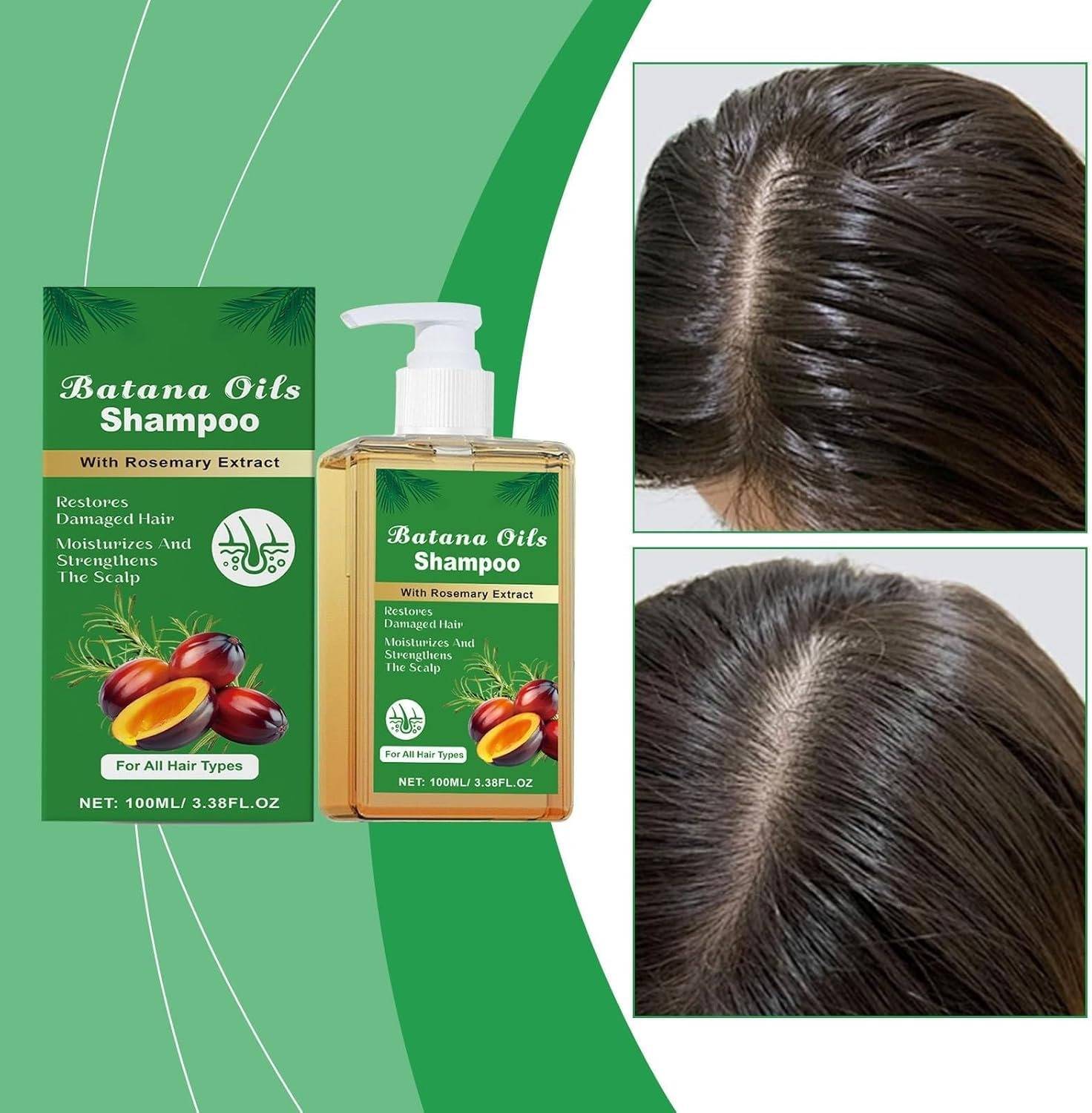 Batana Oil Shampoo with Rosemary Extract, Restores Damaged Hair, Promotes Healthy Hair Growth