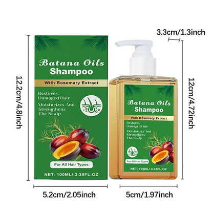 Batana Oil Shampoo with Rosemary Extract, Restores Damaged Hair, Promotes Healthy Hair Growth