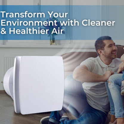 Bathroom Extractor Fan - Silent Air Vent with Remote Control, Effective Odor Removal and Dehumidification