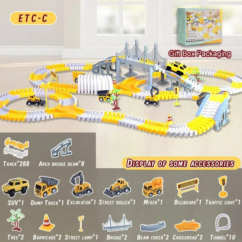 Battery-Powered Electric Race Car Track, Safe for Ages 3+, Easy to Assemble