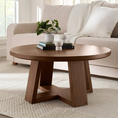 Rustic Wooden Low Coffee Table - Halri
