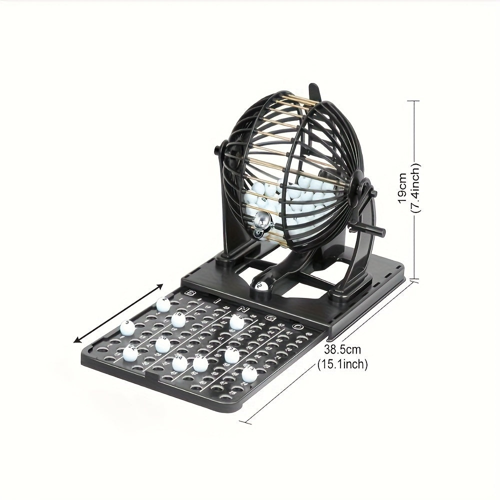 Bingo Lottery Machine Game Set, Classic Cage with Balls & Tray, Safe for Ages 3+
