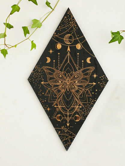 Boho Wooden Wall Art Moon Phase Decorative Plaque