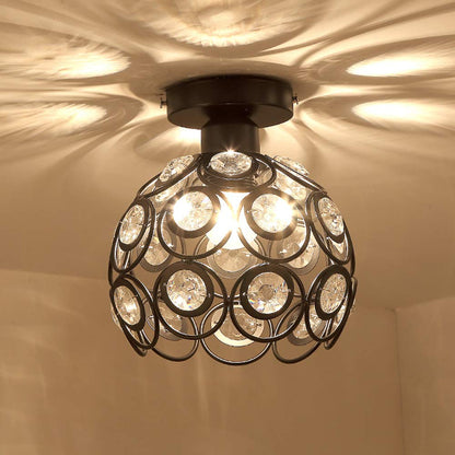 Elegant Crystal Glass Round Ceiling Light Fixture