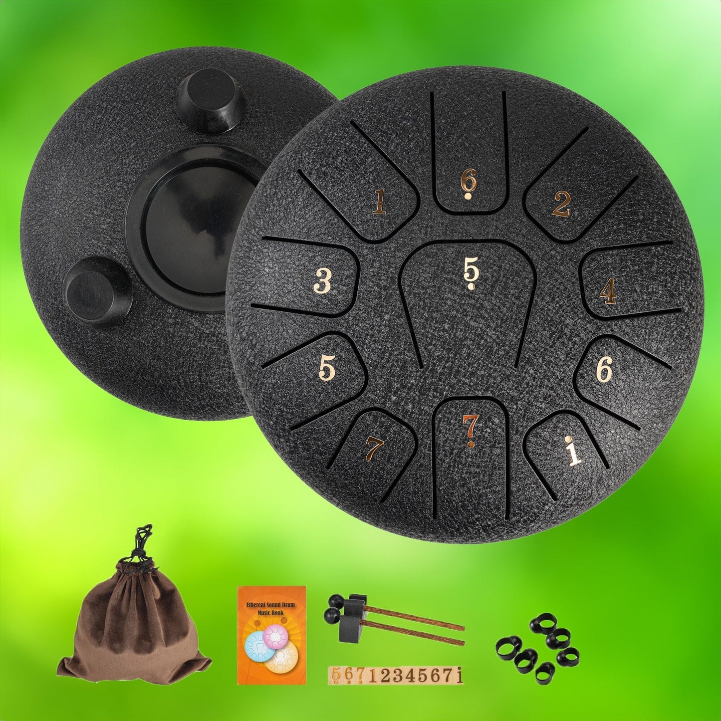 Portable 6 Steel Drum with 11 Musical Notes