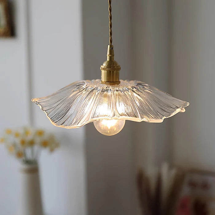 Vintage Floral Glass Hanging Lamp - Halri
