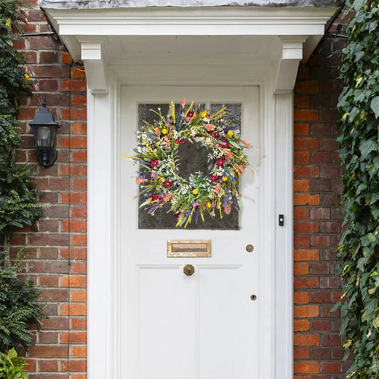 Beautiful Fake Flower Wreath for Front Door Decoration - Halri