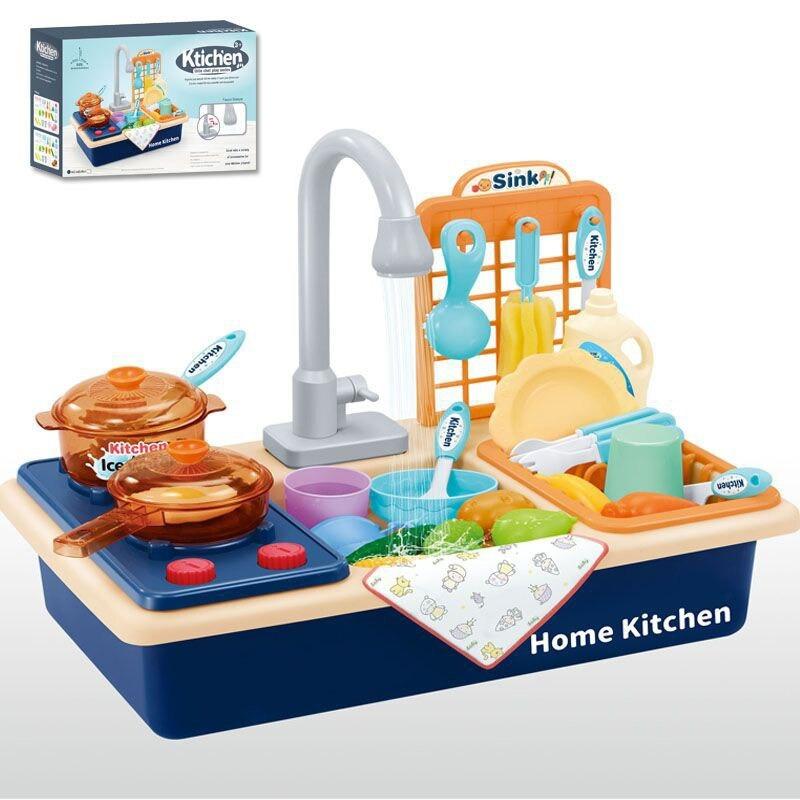 Play Kitchen Set with Water Play and Cooking Tools