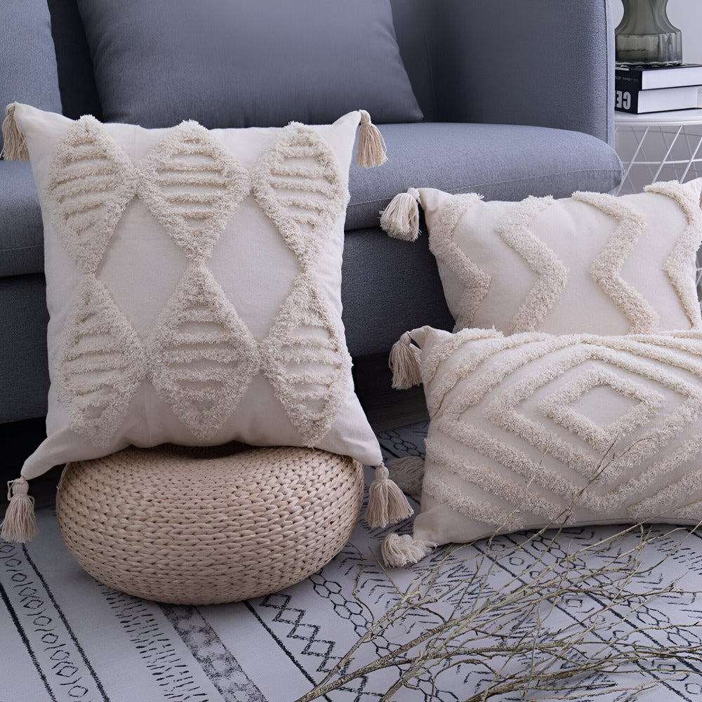 Boho Chic Cushion Covers – Ibiza Inspired Cotton Pillow Cases for Sofa and Scatter Cushions, 45x45cm, 30x50cm 3