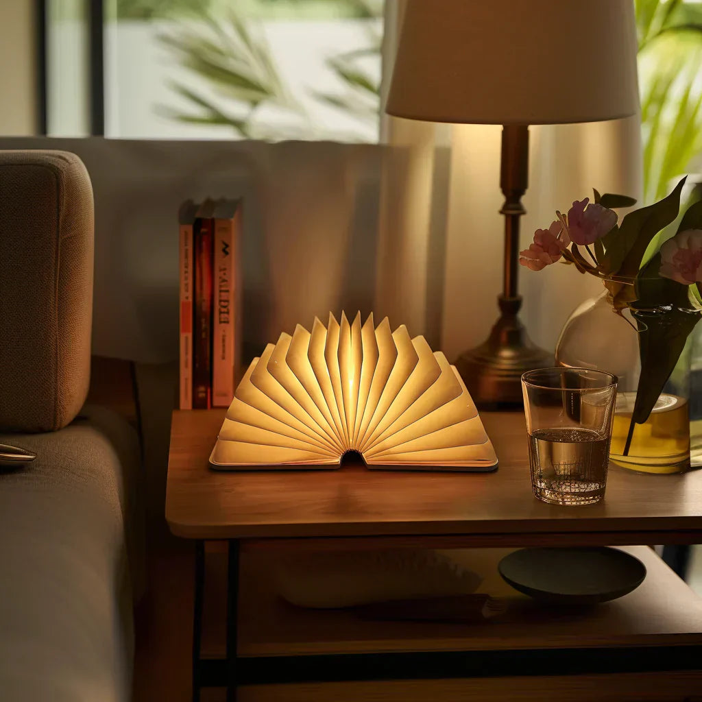 Compact Book Style LED Desk Lamp with Dimmer