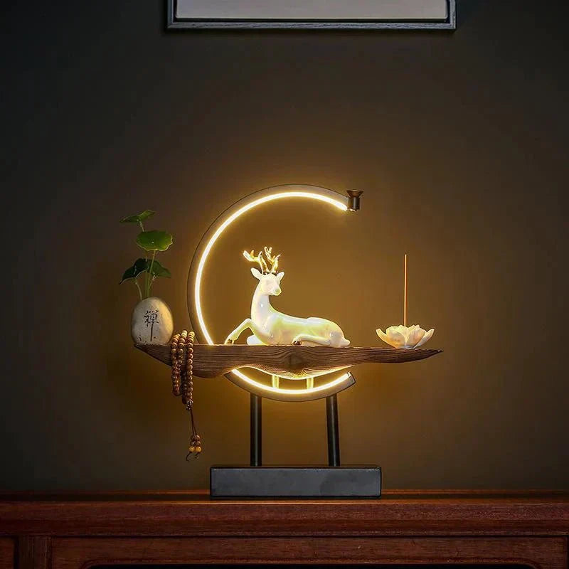 Peaceful Deer Ceramic Incense Lamp - Halri