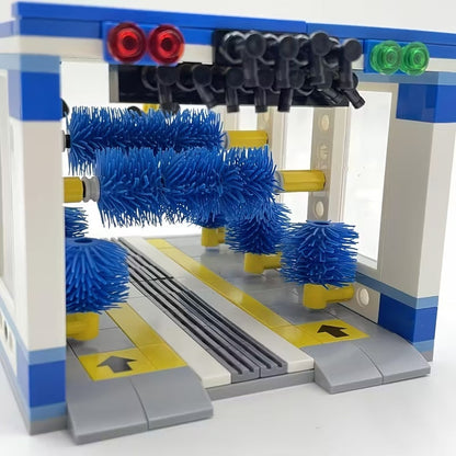 Building Block Car Wash Shop Toy with 250 High-Quality ABS Building Blocks, Safe for Kids Ages 3+