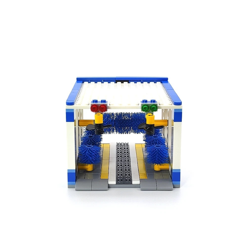 Building Block Car Wash Shop Toy with 250 High-Quality ABS Building Blocks, Safe for Kids Ages 3+