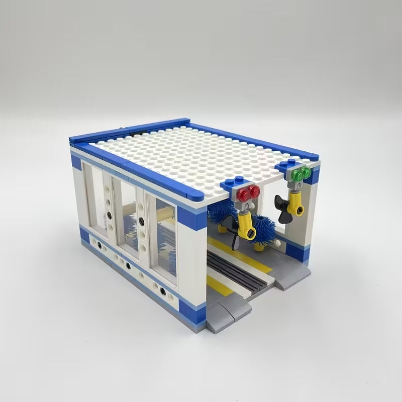 Building Block Car Wash Shop Toy with 250 High-Quality ABS Building Blocks, Safe for Kids Ages 3+