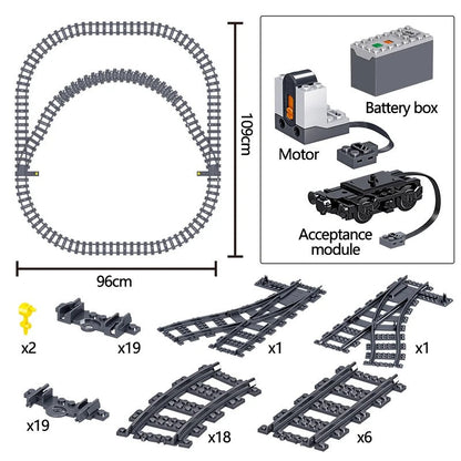 Building Block Train Track with Modular Magnetic Car Connections, Educational STEM Toy for Creativity and Motor Skills, Safe for Ages 5+