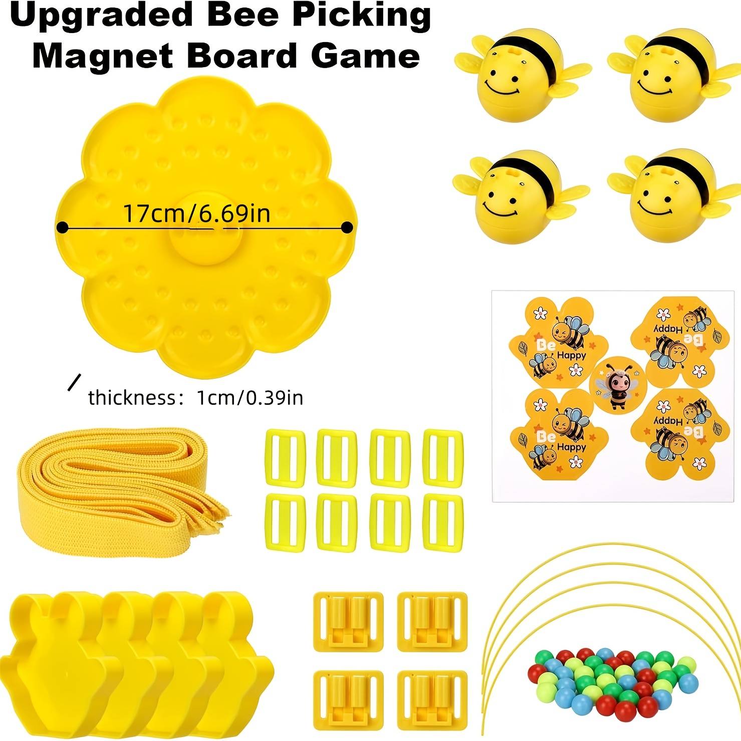 Bumblebee Board Game, Bee Eats Pollen Beads, Interactive Educational Toy, Safe for Ages 3+