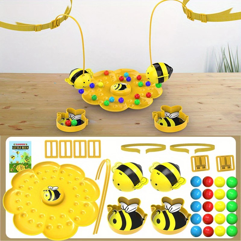 Bumblebee Board Game, Bee Eats Pollen Beads, Interactive Educational Toy, Safe for Ages 3+