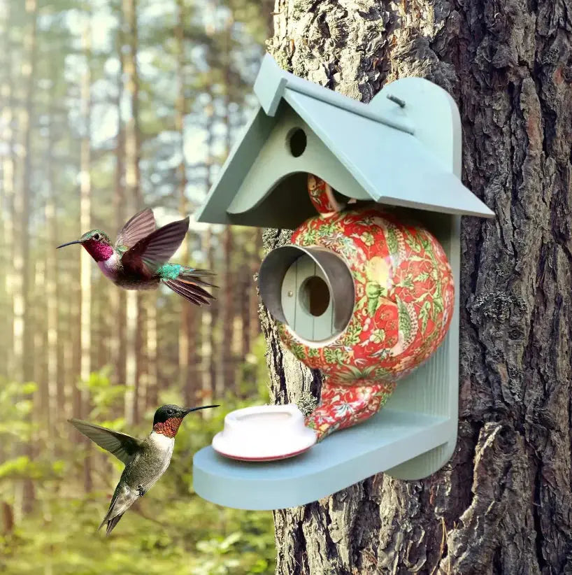 Vibrant Garden Birdhouse Teapot