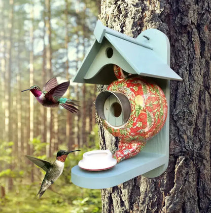 Vibrant Garden Birdhouse Teapot