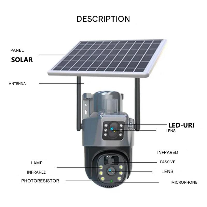 Outdoor 4K Wi-Fi Solar Powered Security Camera with Night Vision