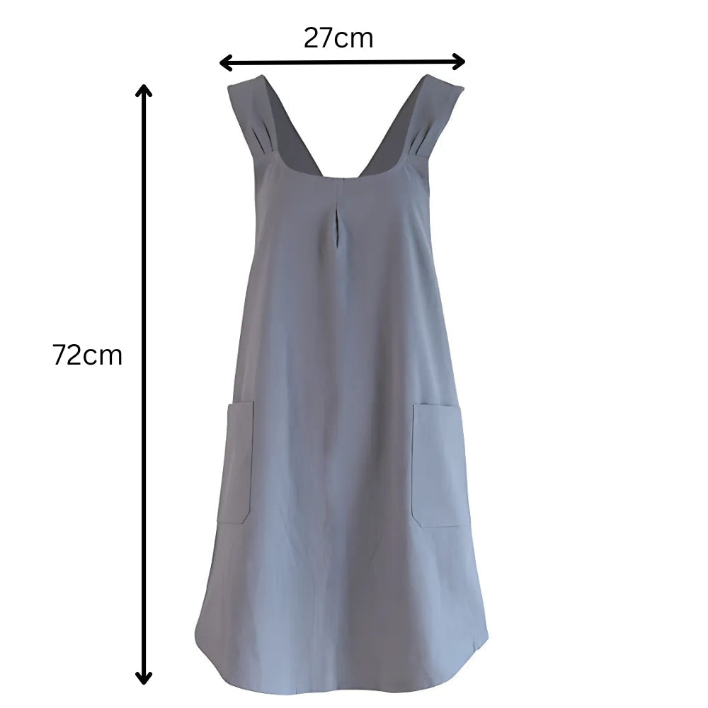 Simple Cross Back Apron Dress Asian Inspired Design