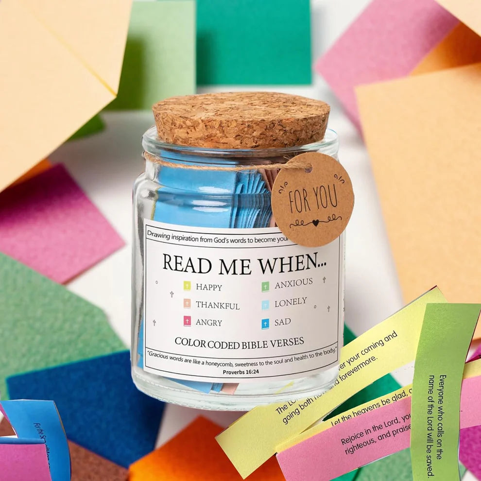 Inspirational Bible Quote Jar with 67 Uplifting Verses
