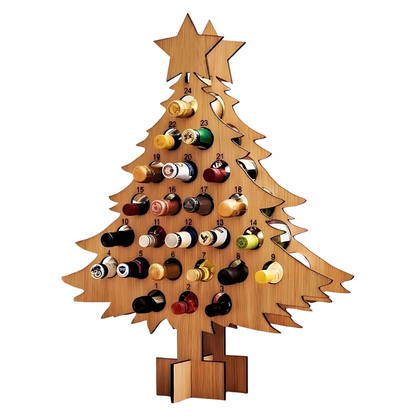 Wooden Christmas Tree Advent Calendar for Mini Liquor Bottles - Halri