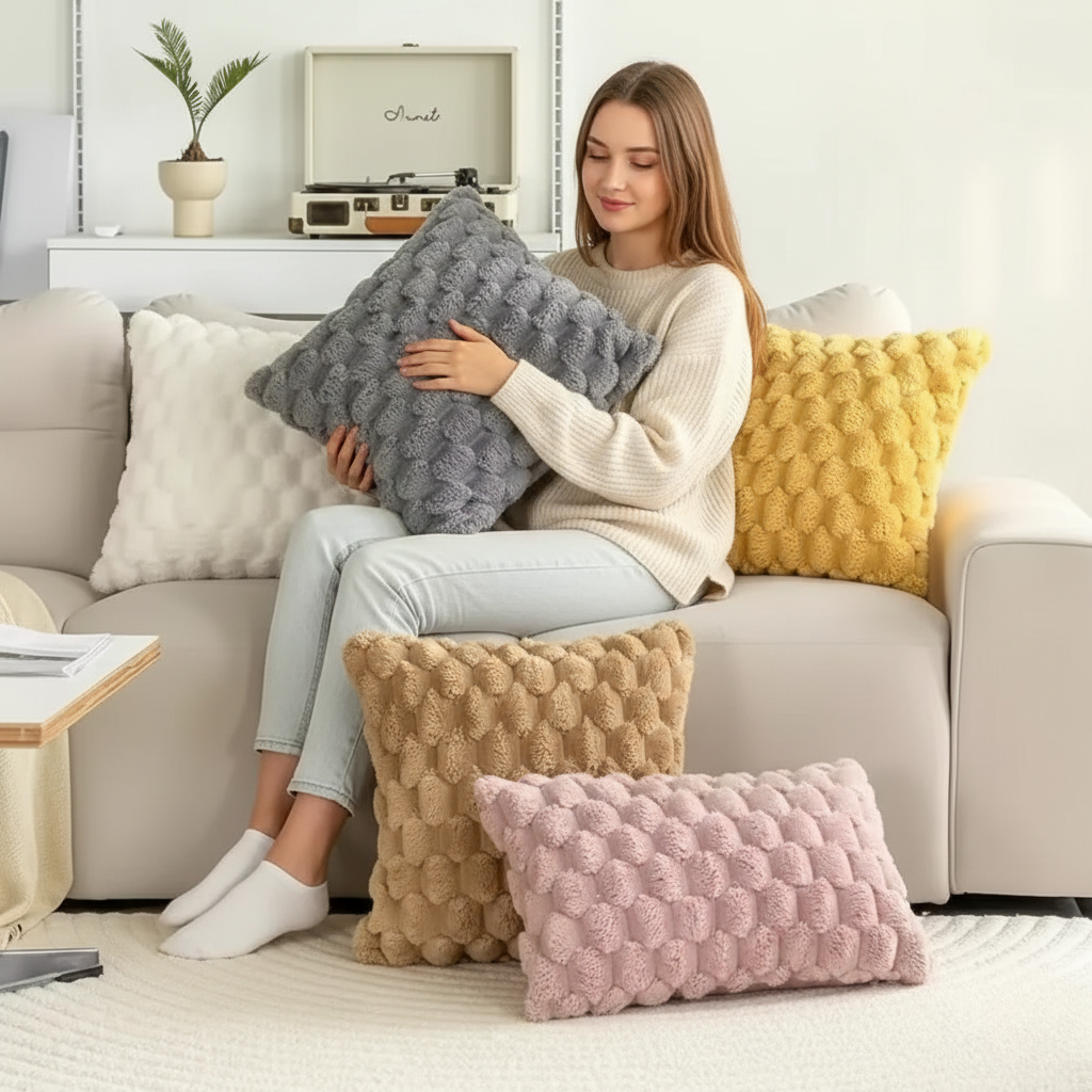 Soft Plush Throw Pillow Cover - Halri
