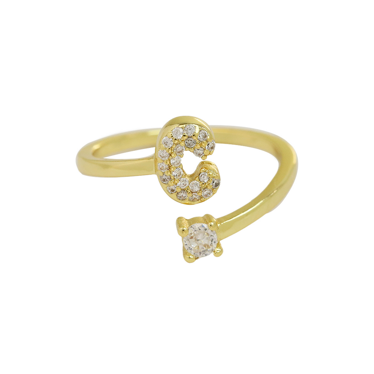 Delicate Sparkle Initial Diamond Ring