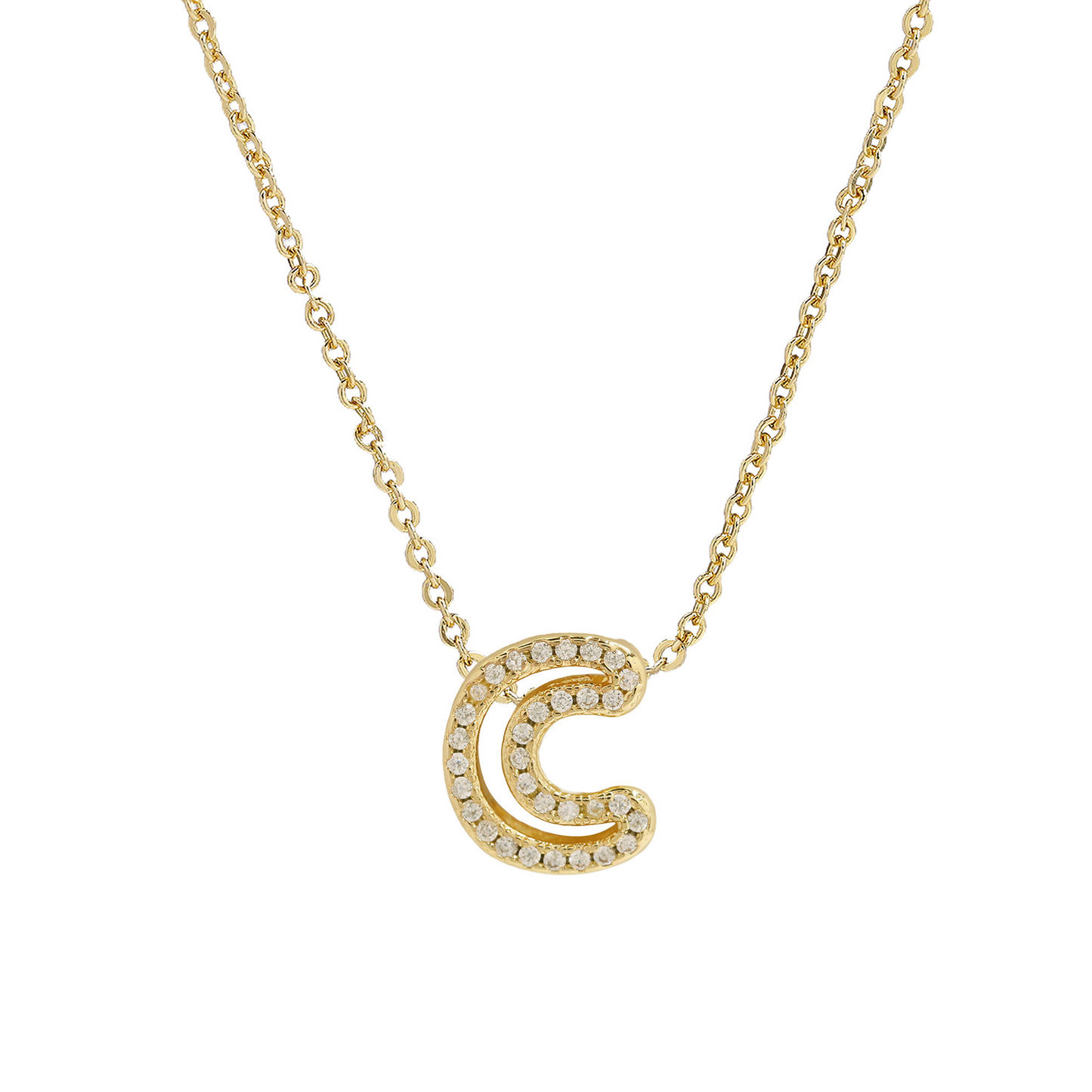 Shining Initial Diamond Pendant Necklace