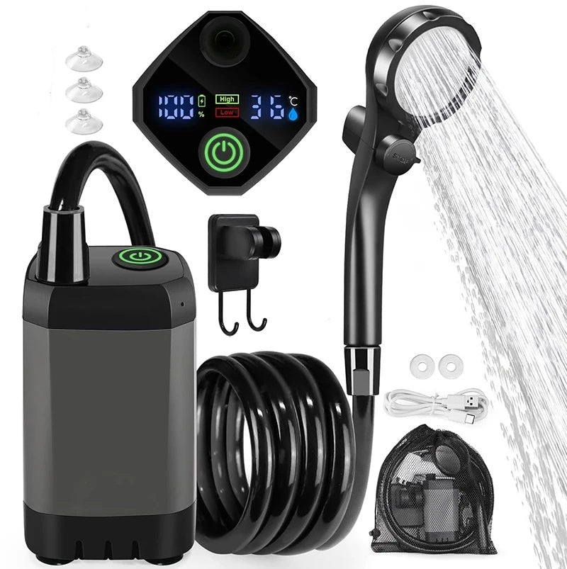 Portable Outdoor Shower Kit with Rechargeable Pump - Halri