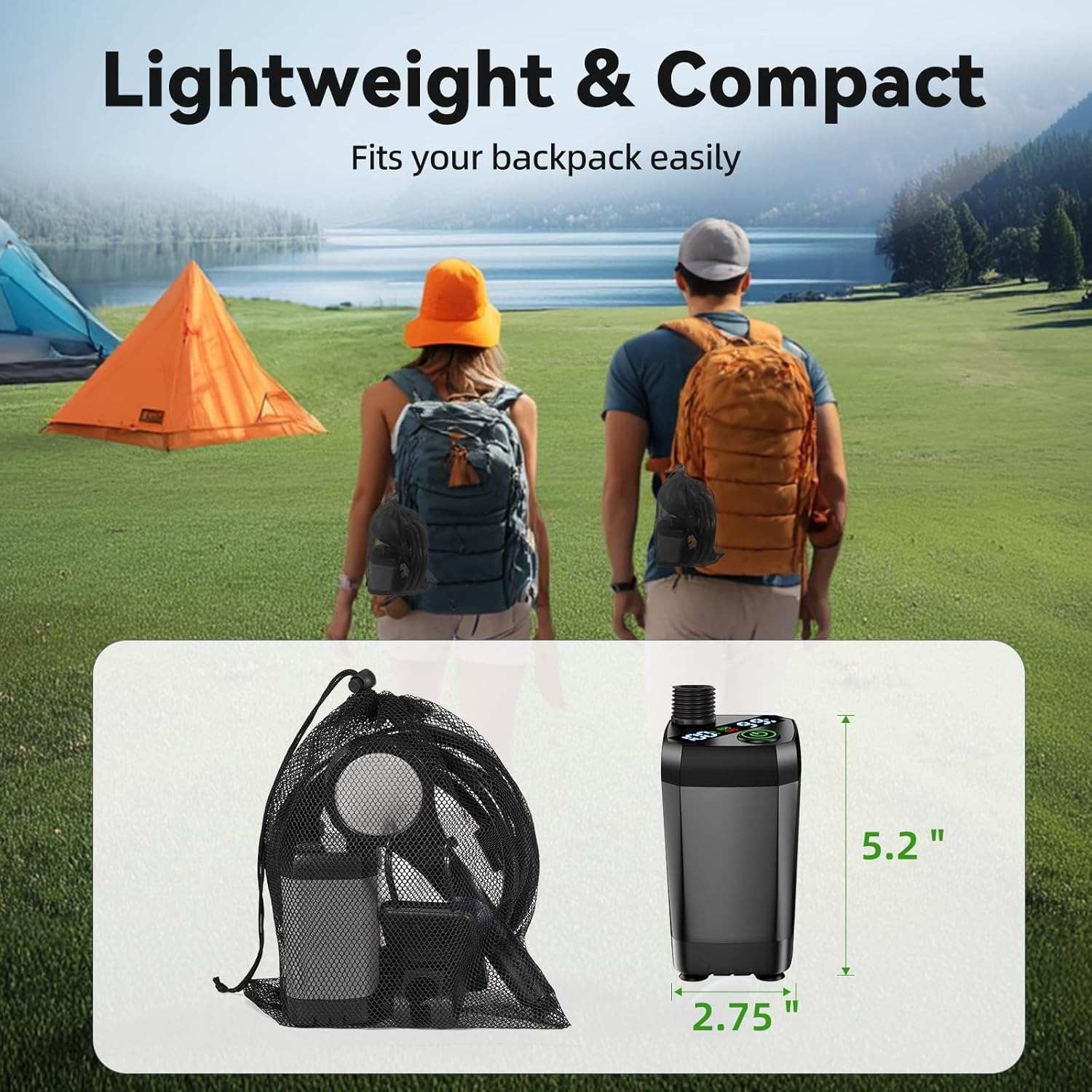 Camping Shower Kit with 5-Gallon Foldable Bucket – Rechargeable Pump & Intelligent Digital Display for Portable Outdoor Shower