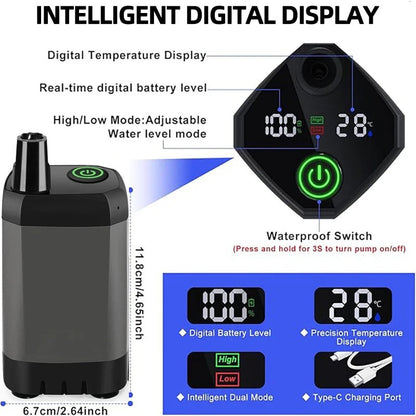 Camping Shower Kit with 5-Gallon Foldable Bucket – Rechargeable Pump & Intelligent Digital Display for Portable Outdoor Shower