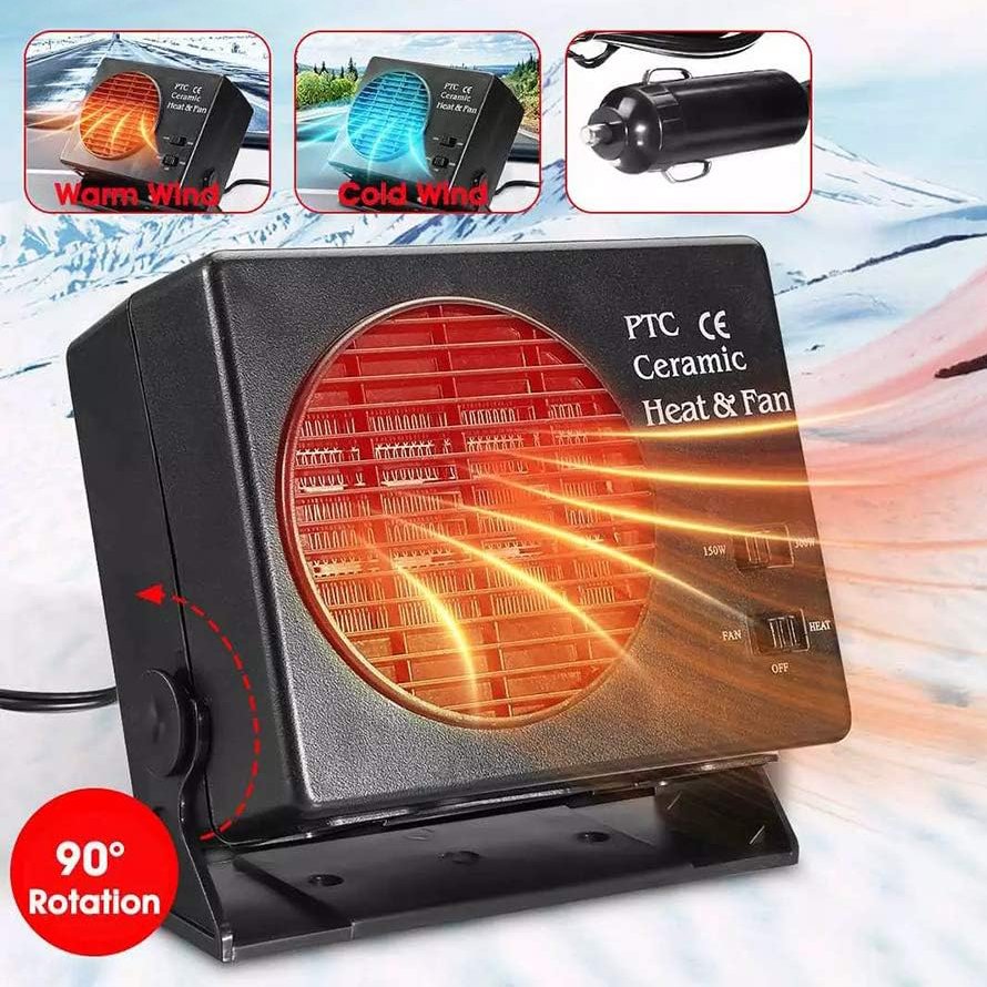 Compact 12V Portable Ceramic Car Heating Fan - Halri