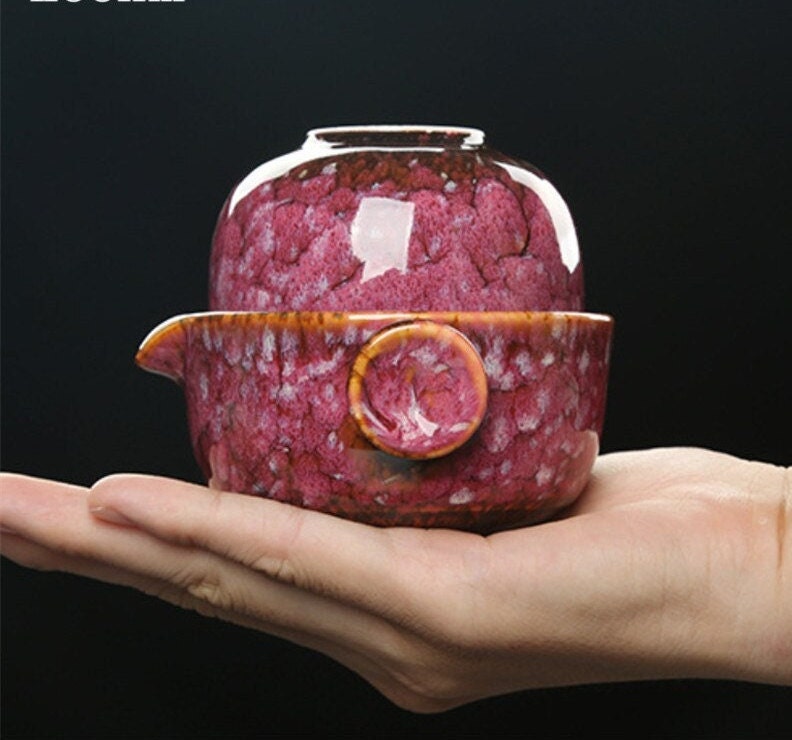 Portable Ceramic Tea Set with Teapot and Cup