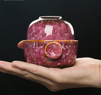 Portable Ceramic Tea Set with Teapot and Cup